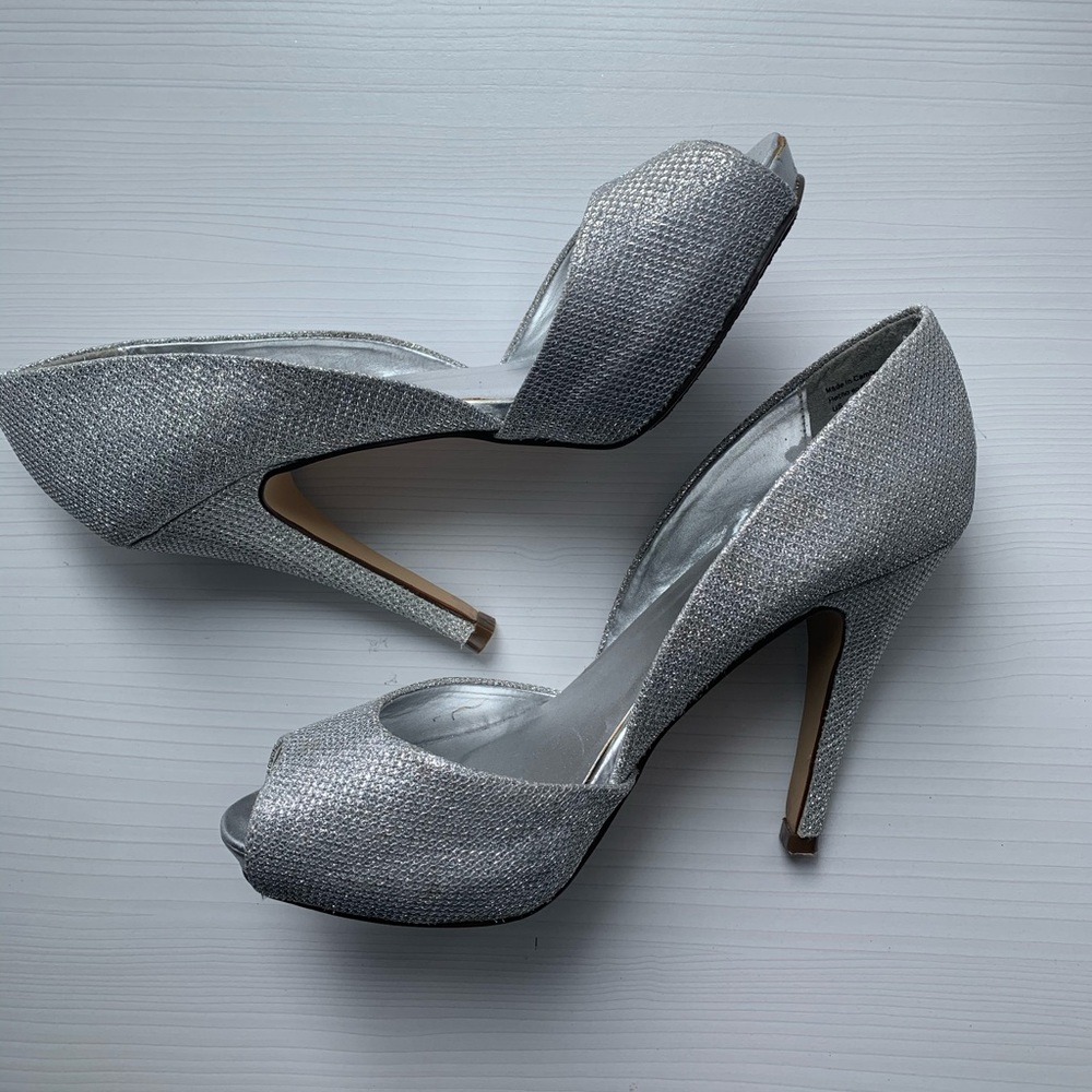 Call it Spring Sparkly Silver Heels - Picture 2 of 3